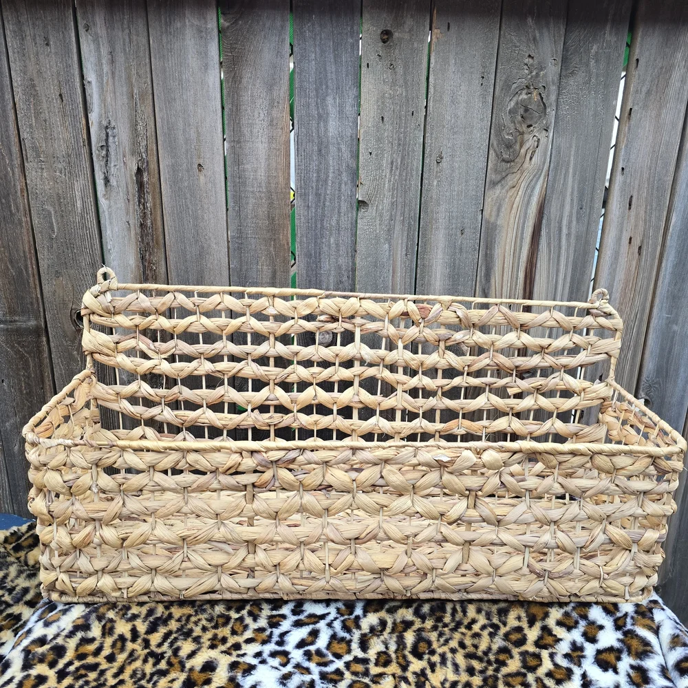 Wall Wicker Bin Storage Woven Natural Basket